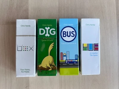 Chris Handy Pack O Game Set of BUS, DIG, HUE, BOX Travel Card Games Arty Small - Image 1 of 4