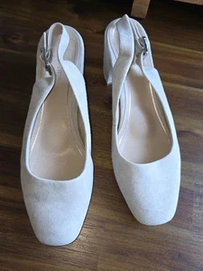  Vionic Nareen US 10 hellgraue Wildleder Slingback Blockabsatz Pumps Schuhe  - Bild 1 von 8