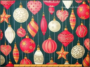 2005 RARE GORGEOUS CRANSTON CHRISTMAS ORNAMENTS FABRIC FQ (18"X 22") - Picture 1 of 1