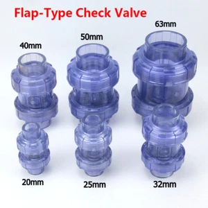 Semitransparent PVC True Union Pipe Fittings Check Valve for Aquarium Fish Tank - Picture 1 of 8