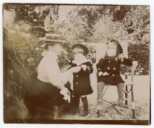 PHOTO photographie ratée mistake error C.1900, mère & enfants visage flou bougé - Picture 1 of 2