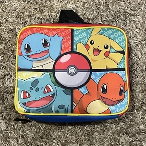 Nintendo Pokemon Starters 8.5" Blue Insulated Lunchbox Pikachu Charmander More - Picture 1 of 12