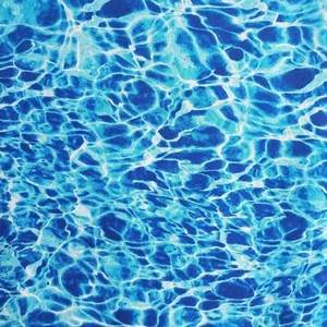 WATER WAVES POOLS LAKES OCEAN DARK BLUES DIGITAL COTTON FABRIC BTHY - Picture 1 of 4