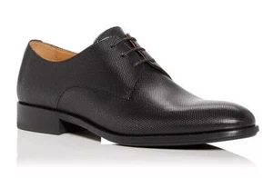 HUGO BOSS Eastside Perforated PLAIN TOE OXFORDS Men's Black Patent Leather Shoes - Picture 1 of 4