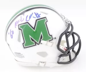 Charles Huff Signed Marshall Thundering Herd Mini Helmet "Go Herd" /Head Coach - Picture 1 of 6