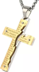 Jesus Christ Crucifix Cross Lord's Prayer Pendant Cross Necklaces Unisex Jewelry - Picture 1 of 8