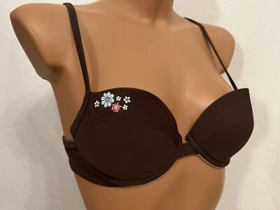 Buffalo Bikini Top Oberteil Push Up Bügel gepolstert braun 38 Cup AA M NEU - Bild 1 von 4