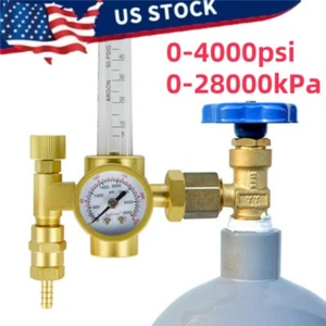 Flow Meter Regulator Argon CO2 Mig Tig Welding Flowmeter Gas Gauge Welder + Hose - Picture 1 of 10