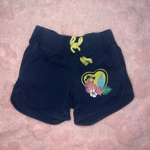 Navy Blue Girls Wonder Nation Size XS 4/5 Tropical Island Casual Summer Shorts - Picture 1 of 9