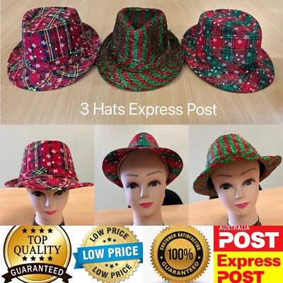 3 pcs Quality Christmas Party Hat Cap Set, Xmas Dress Costume,AU Stock - image 1 of 4