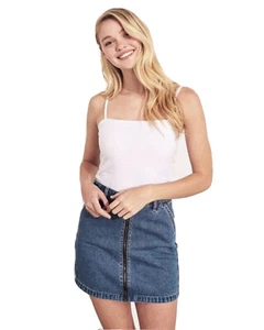 Hollister Denim Skirt 7 Blue Ultra High Rise Front Zip - Picture 1 of 10