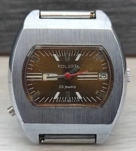 Vintage Soviet POLJOT AUTOMATIC Big TV Men's watch 2627.H 23 jewels USSR 1970s - Picture 1 of 11