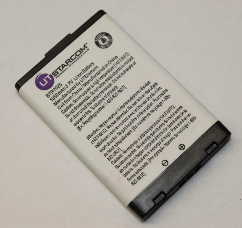 Batería de teléfono celular UTStarcom BTR7025 1050mAH 3,7V de iones de litio para CDM120 CDM7075 Foto 1 de 1