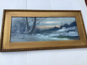 In the Manner of William Henry Chandler Winter Pastel Nice Original Frame - Picture 1 of 12