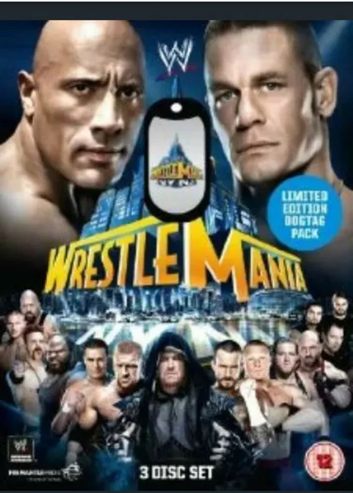 WWE WRESTLEMANIA 29 3x DVD 2013 REGION 2/5 BBFC 12 LIMITED EDITION WITH DOG TAG - Image 1 of 1