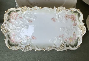 Antik - Leonard Wien - Österreich - Blumen Rechteck Serviertablett - 9 1/2" x 5" - Bild 1 von 7