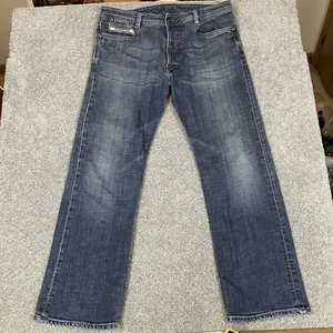 Diesel Industry Jeans Mens 33 (34x29) Service Spa Button Fly Medium Wash Italy - Picture 1 of 9