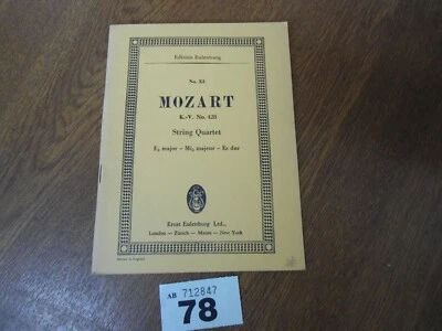 No.33 MOZART String Quartet k.v.428 in E major - Edition EULENBURG Score - Image 1 of 4