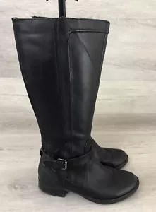 Cobb Hill Christy Riding Boots Women's Black Leather Zip Knee High Boots 8.5 - Picture 1 of 7