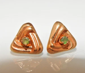 14k Gold Emerald Earrings, marked 14k, tested positive for emeralds. - Picture 1 of 6
