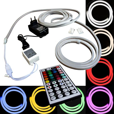 12V / 230V RGB LED Sauna Beleuchtung Set hitzebeständig Leuchtstreifen warmweiß - Bild 1 von 2