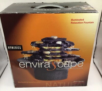 Homedics EnviraScape Illuminated Rock Garden Relaxation Water Fountain Meditate - Image 1 of 4