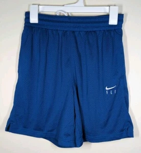 Nike Shorts Women Size S Blue Mesh Swoosh Fly Basketball CU4573-476 Relaxed 7" - Picture 1 of 5
