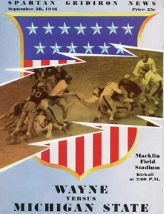1946 Wayne State vs Michigan State College Football Programm 28.09.46 - Bild 1 von 1