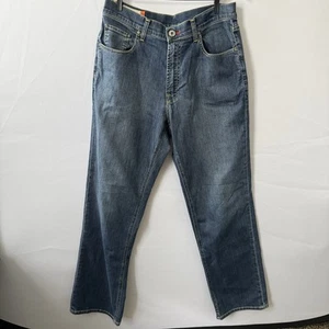 FACONNABLE Men Straight Leg Stretch Jeans Size 34R Dark Wash - Picture 1 of 4
