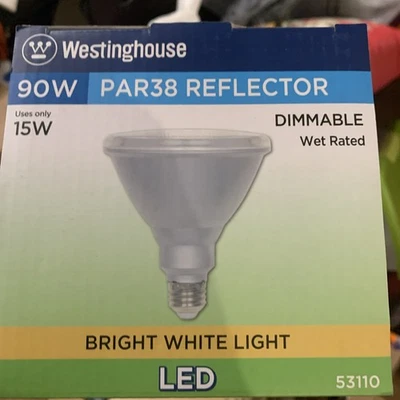 Westinghouse 53110 120V 1350 lm. 3000K PAR38 Shape LED Bulb 15W New - Image 1 of 4