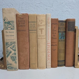 Lot of 5 Cream Brown Beige White Orange Old Vintage Rare Hardcover Random Books - Picture 1 of 1