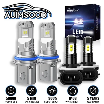 Combo de 4 bombillas LED altas/bajas y antiniebla 6000K para Dodge Stratus 2001-2005 Foto 1 de 4