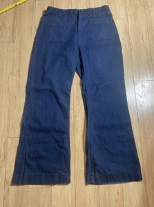 Pantalones de mezclilla de colección azul marino para gente de mar con fondo de campana - Imagen 1 de 10