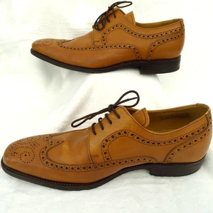 Barker Brogues Mens Size 7G Tan (Cedar) Leather Derby Long-Toed Last 443 - Picture 1 of 11
