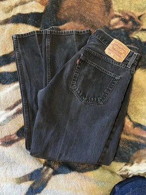 Levi's 501xx Black Jeans Vintage 90s Button Fly Straight Leg 33x30 Men's Grunge - Image 1 of 4