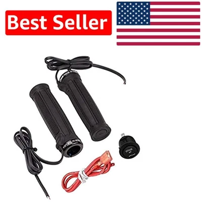 Durable Clamp-On Heated Grip Kit for ATVs - Stylish Black, 7/8'' Compatibility Foto 1 de 2