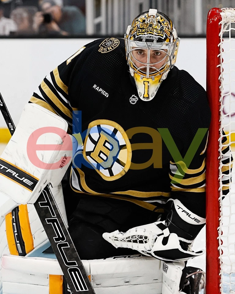 Jeremy Swayman In Net Vision Boston Bruins 8x10 NHL Hockey Photo - Image 1 of 1