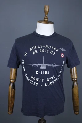 Camiseta Pullover Manga Corta AERONAUTICA MILITARE Azul Marino Gráfico Logo Talla S/M Foto 1 de 4