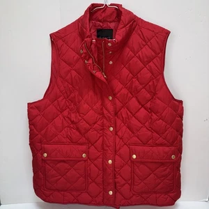 NWT Talbots Woman 2X Puffer Vest Down Filled Red Quilted Zip Front Plus - Picture 1 of 5