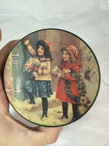 Niños llamando a la puerta lata coleccionable con 6 posavasos Navidad - Imagen 1 de 7