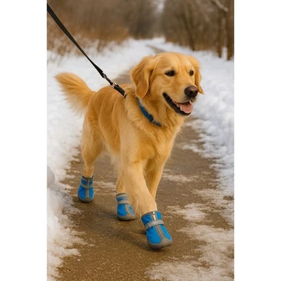 Botas Qumy Pets para Perros Talla 5 Azul Nieve Calor Pata de Perro Protección Reflectante Ajustable Foto 1 de 4
