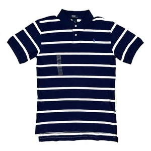 Polo Ralph Lauren Boy's Striped Polo - Navy with White (Lt Blue) - Size: L 14/16 - Picture 1 of 4
