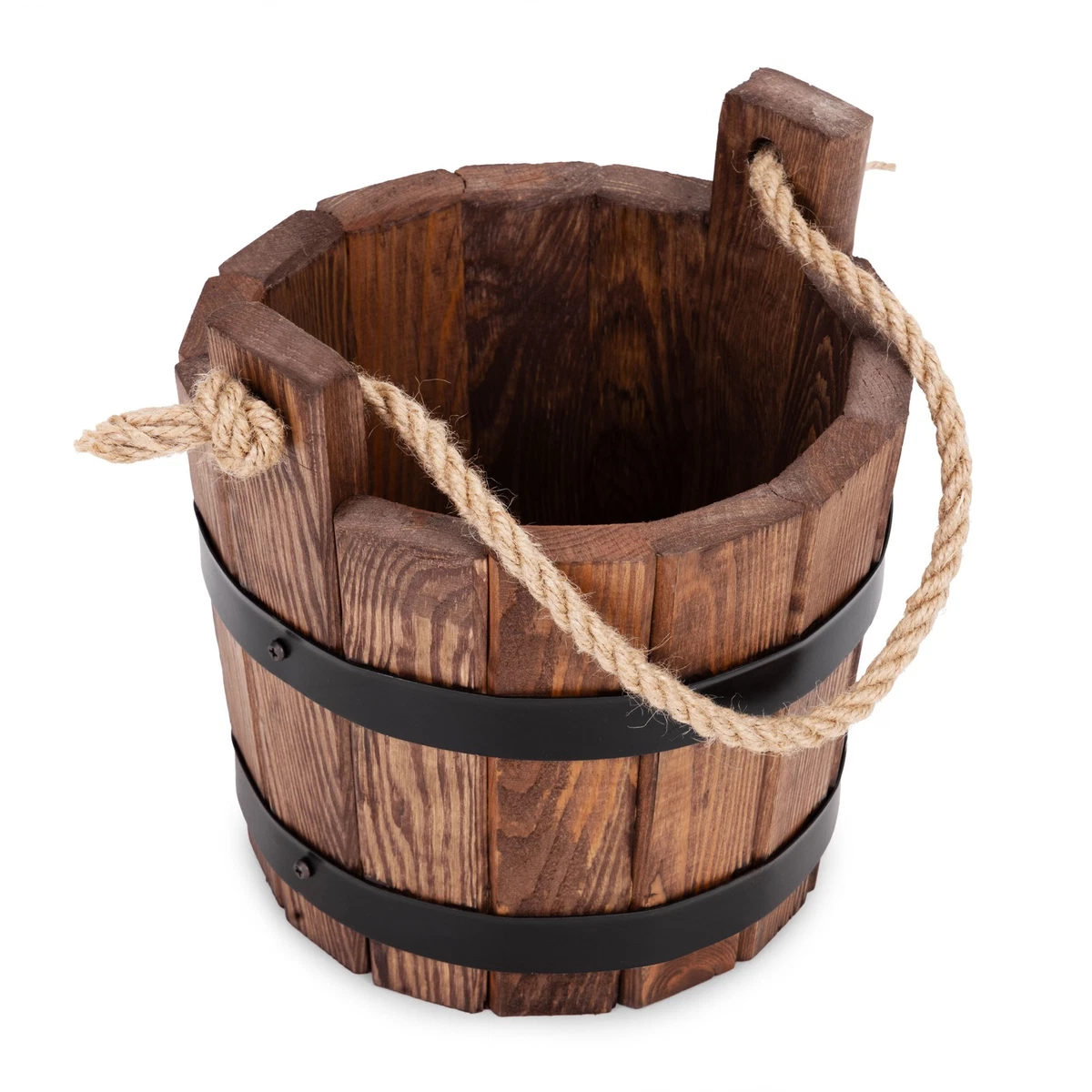 Retro Holzpflanztopf In Fassform – 15,5x15x12 Cm, Für Innen & Außen, Vielseitig Nutzbar