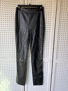 SBetro Suzanne Betro Faux Leather Pants Women's Small NWT Pull On Black - Picture 1 of 7