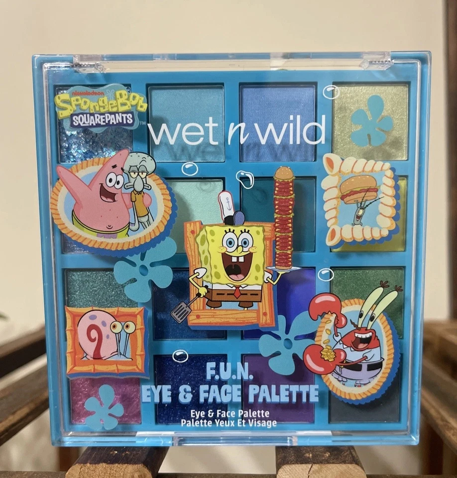 Wet n Wild x SpongeBob SquarePants F.U.N Face & Eye SHADOW PALETTE 16 Colors NEW - Image 1 of 4