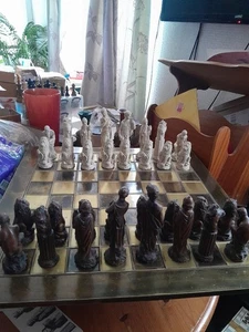Antiquities Chess Set,Classical Famed Medieval Characters And Chessboard-515WLL - Picture 1 of 18