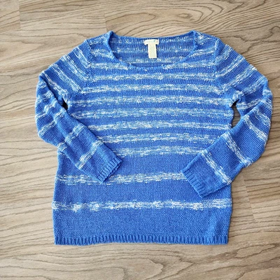 Suéter Suéter Caribbean Joe Mujer Talla L Azul Blanco Tejido Foto 1 de 4