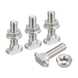 10 Sets M8x30mm T-Nut Einschlagschraube Sechskant Flanschmutter Hammerkopf T-Bolzen - Bild 1 von 6