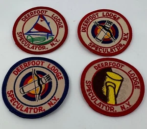 Vintage Deerfoot Lodge Speculator N.Y. Embroidered Patches Set Of 4 Collectibles - Picture 1 of 7