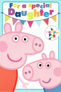 Special DAUGHTER BIRTHDAY CARD PEPPA PIG and GEORGE Quality POP UP CARD - Picture 1 of 3